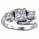 Embracing princess cut three stone engagement ring