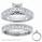 Bridal rings set, 2 carats Princess side diamonds