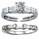 Bridal rings set with Baguette and round diamonds