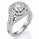 Engagement ring with 3/4 carat side diamonds
