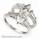 Bridal rings set, tapered baguettes side diamonds