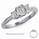 Emerald cut three diamond ring