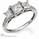 3 stone diamond ring, Princess cut, side diamonds