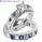 Bridal rings set, Princess diamonds & Sapphires