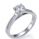 3 mm Engagement ring with side Princess diamonds