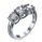 Round cut three stone engagement ring