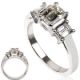 Three rectangular diamonds ring