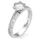 Leaf motif with diamonds engagement ring