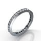 2 mm eternity millgrained ring with diamonds