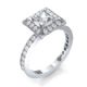 Desiners engagement ring, 0.46 carat side diamond