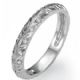 Hand engraved leaf motif matching wedding band