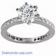 Mill grained round diamonds engagement ring