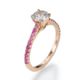 Engagement ring, pink Sapphires in Rose Gold 