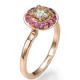 Rose Gold With Pink Sapphires Halo engagement ring