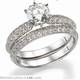 Bridal ring set with Pave set side diamonds
