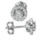 Halo earring studs with 0.31 carats surrounding round diamonds