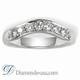 Curved Wedding band set with 7 diamonds 0.29Cts