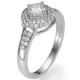 Engagement ring withTwo rows Halo