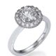Halo ring head engagement ring