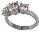 Three stones diamond ring encrusted with diamonds