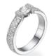 Like tension engagement ring encrusted with diamonds
