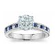 Engagement ring with side Diamond & Sapphire stones