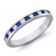 Diamond and Sapphires wedding band, 0.36Cts Tot