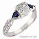Antique style engagement ring, diamonds & Sapphires