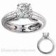 Hand engraved heavy contour engagement ring