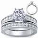 Bridal rings set, sides 1 carat round diamonds