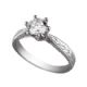 Hand engraved solitaire engagement ring