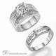 Bridal rings set with 2.40 carats Princess diamonds