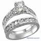 Antique style hand engraved bridal rings set
