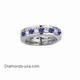 Wedding ring with round Diamonds and Sapphires