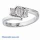 Embracing emerald cut three stone engagement ring