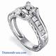 Hand Engraved Princess engagement ring settings