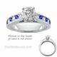 Engagement ring, Round Diamonds & Sapphires