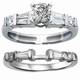 Bridal rings set with Baguette and round diamonds