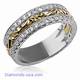 Art Deco wedding ring set with round diamonds