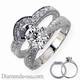 Antique bridal rings set replica, hand engraved