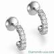 Diamond hoop earrings, 0.70 carats.