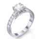 Crisscross engagement ring with diamonds