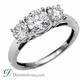 Round cut Criss Cross three stone diamond ring