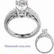 Hand engraved antique style engagement ring