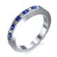 Wedding ring with diamonds and Royal Blue Sapphires
