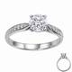 Cathedral engagement ring with side diamonds