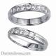 Grooved Wedding ring, 3.7mm, 0.26 carat diamonds