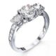 3 stone diamond ring settings with side diamonds