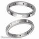 Flat surface diamond wedding ring, 3mm.