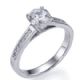 3 mm Engagement ring with side Princess diamonds
